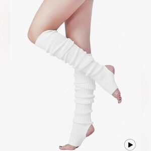 v28 Long Leg Warmer, Women’s 80s Party Ribbed Knit Dance Sports